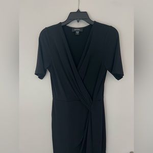 Karen Kane black V neck drape dress